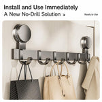 Porta senza foratura con ventose e ganci, scaffale portaoggetti, Upgraded Single Row 3-hook, Upgraded Single Row 4-hook, Upgraded Single Row 5-hook, Upgraded Single Row 6-hook, Upgraded Single Row 7-hook, Upgraded Single Row 8-hook                     ...