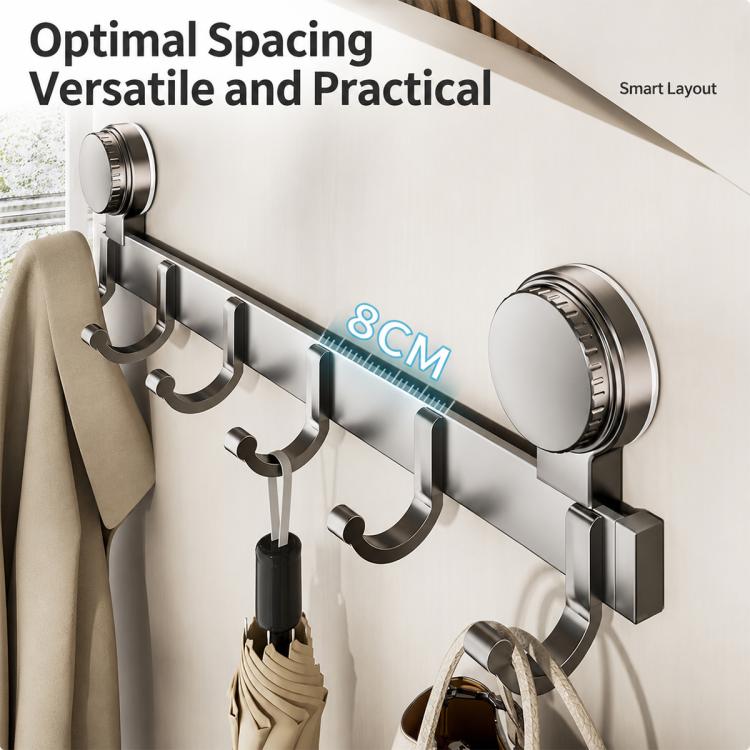Porta senza foratura con ventose e ganci, scaffale portaoggetti, Upgraded Single Row 3-hook, Upgraded Single Row 4-hook, Upgraded Single Row 5-hook, Upgraded Single Row 6-hook, Upgraded Single Row 7-hook, Upgraded Single Row 8-hook                     ...