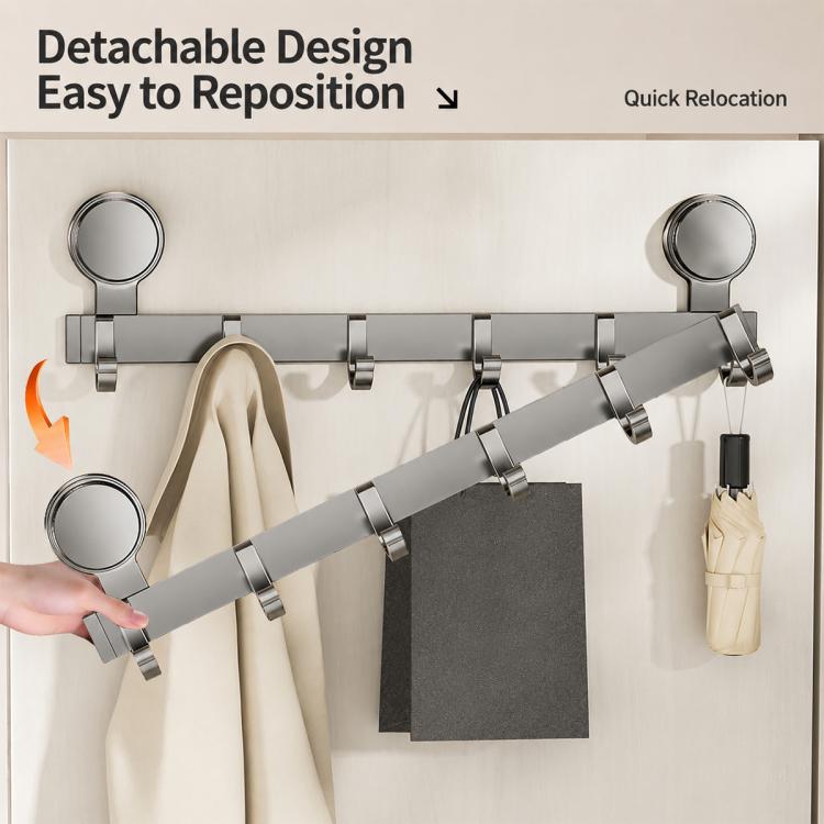 Porta senza foratura con ventose e ganci, scaffale portaoggetti, Upgraded Single Row 3-hook, Upgraded Single Row 4-hook, Upgraded Single Row 5-hook, Upgraded Single Row 6-hook, Upgraded Single Row 7-hook, Upgraded Single Row 8-hook                     ...
