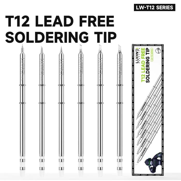 Punte per saldatore Luowei serie LW-T12 per stazione di saldatura T12, LW-T12-I, LW-T12-J, LW-T12-JS, LW-T12-K, LW-T12-SK, LW-T12-SSK