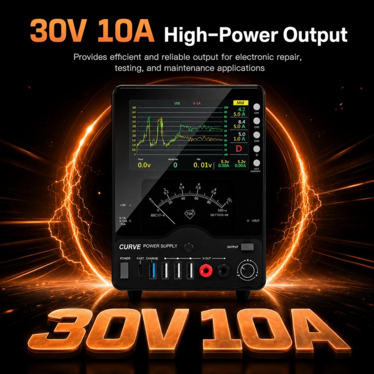 Alimentatore CC regolato 30V 10A TBK-218 con display LCD