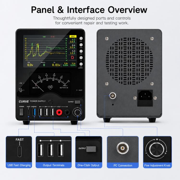 Alimentatore CC regolato 30V 10A TBK-218 con display LCD