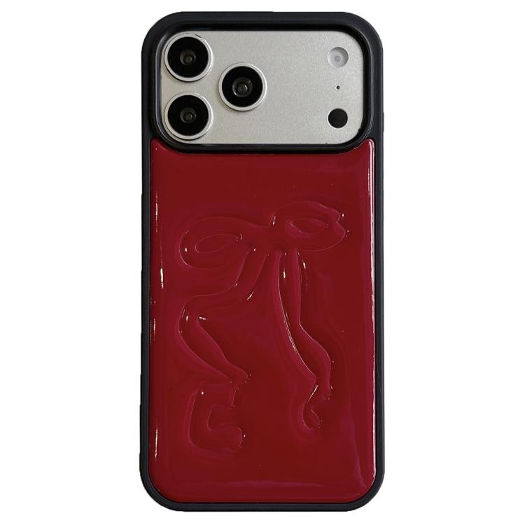 Custodia per telefono in TPU con grande fiocco galvanizzato e rivestimento in PU e rilievo., For iPhone 17 Pro Max, For iPhone 17 Pro, For iPhone 17, For iPhone 16 Pro Max, For iPhone 16 Pro, For iPhone 16, For iPhone 15 Pro Max, For iPhone 15 Pro     ...