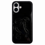 Custodia per telefono in TPU con grande fiocco galvanizzato e rivestimento in PU e rilievo., For iPhone 17 Pro Max, For iPhone 17 Pro, For iPhone 17, For iPhone 16 Pro Max, For iPhone 16 Pro, For iPhone 16, For iPhone 15 Pro Max, For iPhone 15 Pro     ...