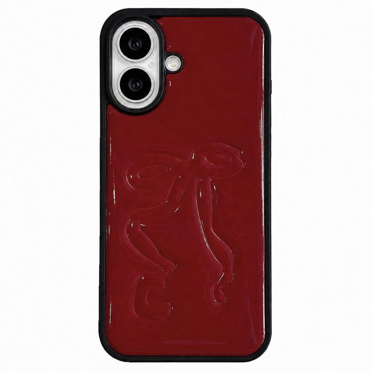 Custodia per telefono in TPU con grande fiocco galvanizzato e rivestimento in PU e rilievo., For iPhone 17 Pro Max, For iPhone 17 Pro, For iPhone 17, For iPhone 16 Pro Max, For iPhone 16 Pro, For iPhone 16, For iPhone 15 Pro Max, For iPhone 15 Pro     ...