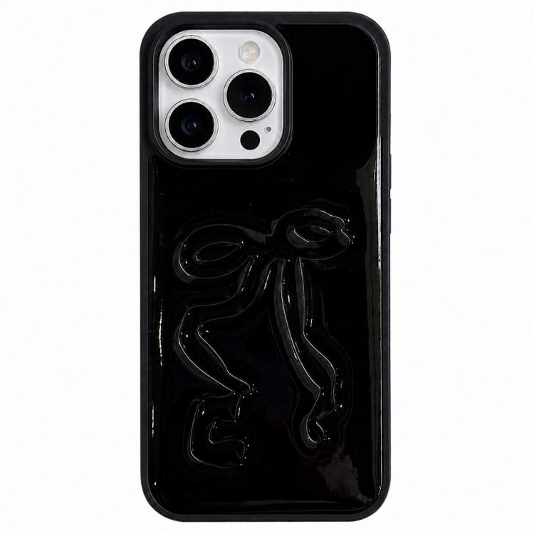 Custodia per telefono in TPU con grande fiocco galvanizzato e rivestimento in PU e rilievo., For iPhone 17 Pro Max, For iPhone 17 Pro, For iPhone 17, For iPhone 16 Pro Max, For iPhone 16 Pro, For iPhone 16, For iPhone 15 Pro Max, For iPhone 15 Pro     ...