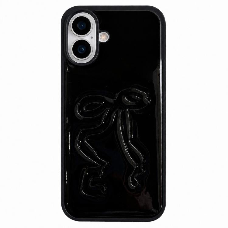 Custodia per telefono in TPU con grande fiocco galvanizzato e rivestimento in PU e rilievo., For iPhone 17 Pro Max, For iPhone 17 Pro, For iPhone 17, For iPhone 16 Pro Max, For iPhone 16 Pro, For iPhone 16, For iPhone 15 Pro Max, For iPhone 15 Pro     ...