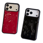 Custodia per telefono in TPU con grande fiocco galvanizzato e rivestimento in PU e rilievo., For iPhone 17 Pro Max, For iPhone 17 Pro, For iPhone 17, For iPhone 16 Pro Max, For iPhone 16 Pro, For iPhone 16, For iPhone 15 Pro Max, For iPhone 15 Pro     ...