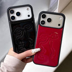 Custodia per telefono in TPU con grande fiocco galvanizzato e rivestimento in PU e rilievo., For iPhone 17 Pro Max, For iPhone 17 Pro, For iPhone 17, For iPhone 16 Pro Max, For iPhone 16 Pro, For iPhone 16, For iPhone 15 Pro Max, For iPhone 15 Pro     ...