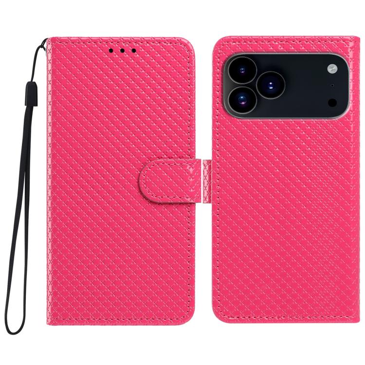Custodia per telefono in ecopelle con fibbia a specchio e cordino nero sottile., For iPhone 17 Pro, For iPhone 17