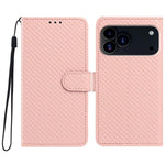 Custodia per telefono in ecopelle con fibbia a specchio e cordino nero sottile., For iPhone 17 Pro, For iPhone 17