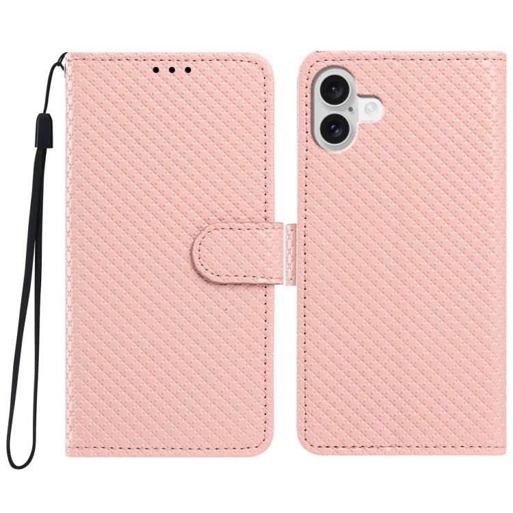 Custodia per telefono in ecopelle con fibbia a specchio e cordino nero sottile., For iPhone 17 Pro, For iPhone 17