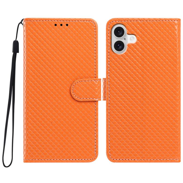 Custodia per telefono in ecopelle con fibbia a specchio e cordino nero sottile., For iPhone 17 Pro, For iPhone 17