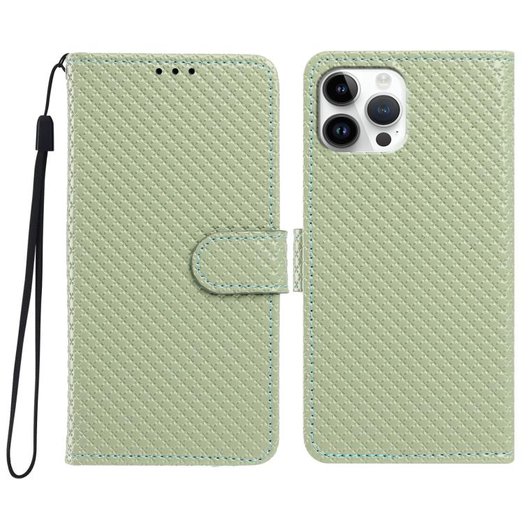 Custodia per telefono in ecopelle con fibbia a specchio e cordino nero sottile., For iPhone 15 Pro, For iPhone 15 Plus