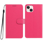 Custodia per telefono in ecopelle con fibbia a specchio e cordino nero sottile., For iPhone 15 Pro, For iPhone 15 Plus