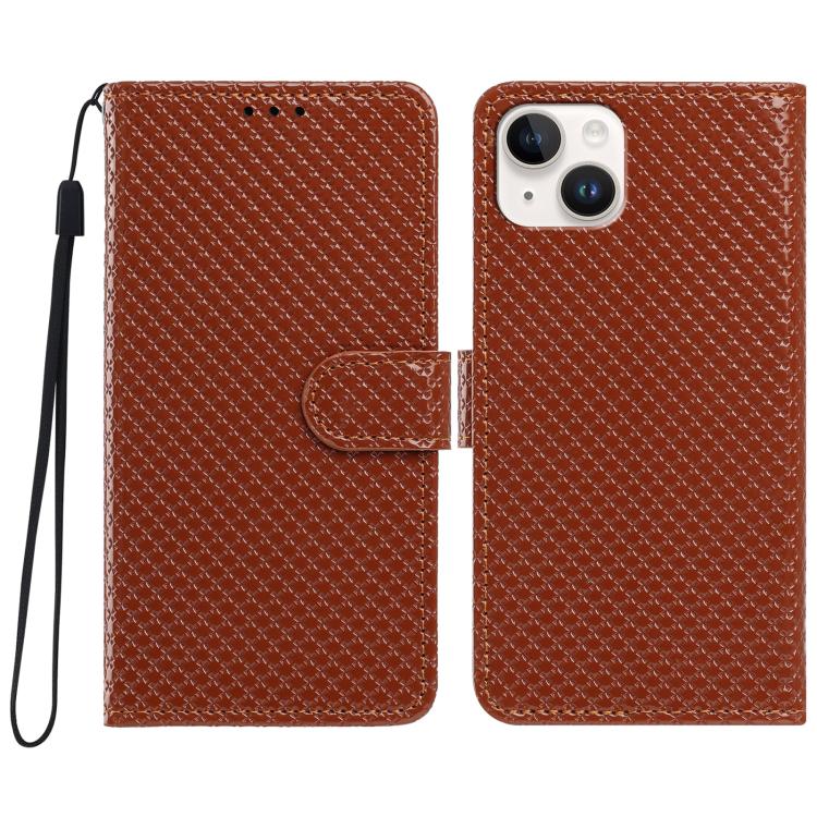 Custodia per telefono in ecopelle con fibbia a specchio e cordino nero sottile., For iPhone 15 Pro, For iPhone 15 Plus