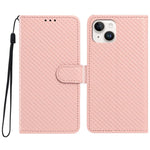 Custodia per telefono in ecopelle con fibbia a specchio e cordino nero sottile., For iPhone 15 Pro, For iPhone 15 Plus
