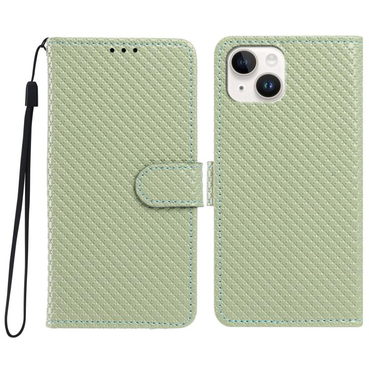 Custodia per telefono in ecopelle con fibbia a specchio e cordino nero sottile., For iPhone 15 Pro, For iPhone 15 Plus