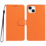 Custodia per telefono in ecopelle con fibbia a specchio e cordino nero sottile., For iPhone 15 Pro, For iPhone 15 Plus