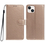 Custodia per telefono in ecopelle con fibbia a specchio e cordino nero sottile., For iPhone 15 Pro, For iPhone 15 Plus