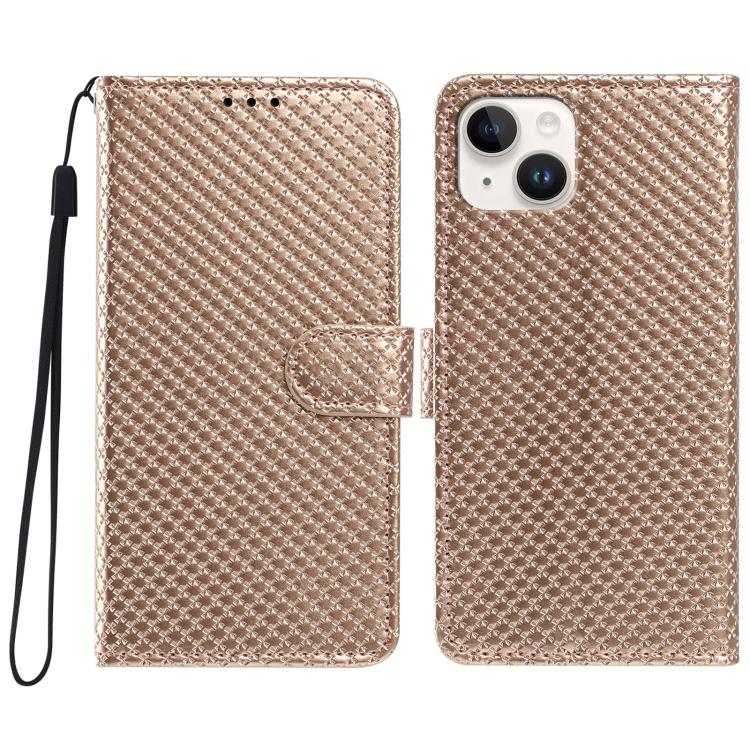 Custodia per telefono in ecopelle con fibbia a specchio e cordino nero sottile., For iPhone 15 Pro, For iPhone 15 Plus