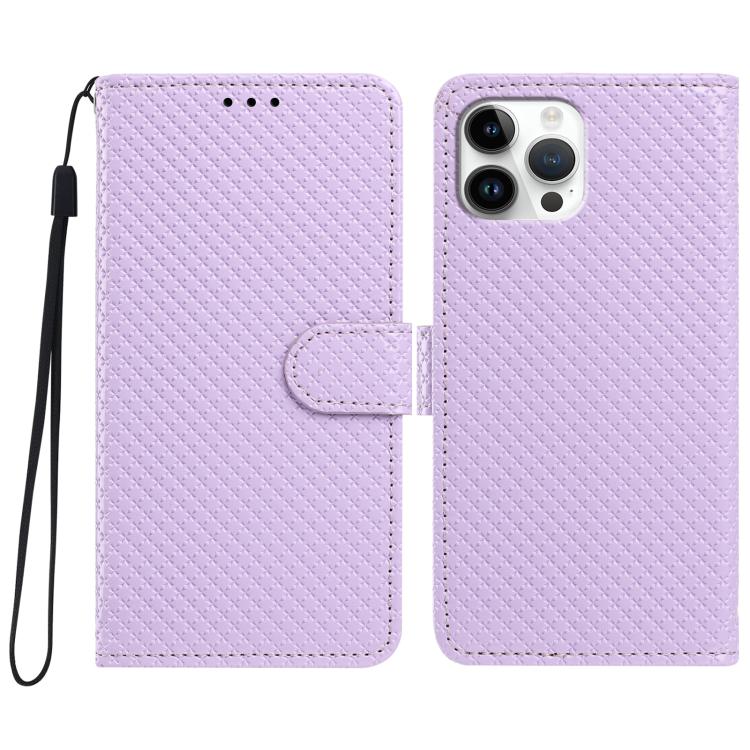 Custodia per telefono in ecopelle con fibbia a specchio e cordino nero sottile., For iPhone 14 Pro Max, For iPhone 13 Pro Max