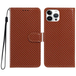 Custodia per telefono in ecopelle con fibbia a specchio e cordino nero sottile., For iPhone 14, For iPhone 14 Pro