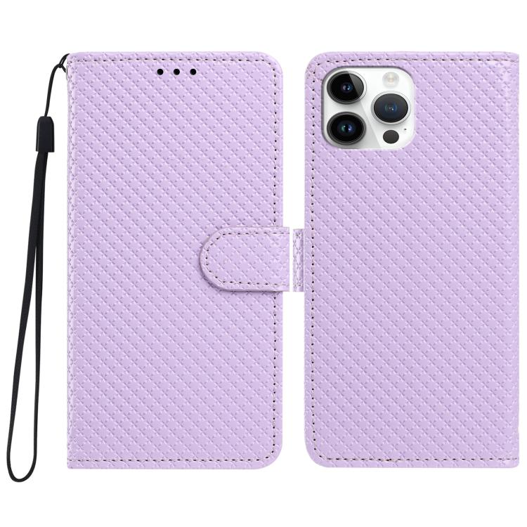 Custodia per telefono in ecopelle con fibbia a specchio e cordino nero sottile., For iPhone 14, For iPhone 14 Pro
