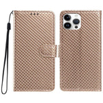 Custodia per telefono in ecopelle con fibbia a specchio e cordino nero sottile., For iPhone 14, For iPhone 14 Pro