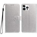 Custodia per telefono in ecopelle con fibbia a specchio e cordino nero sottile., For iPhone 14, For iPhone 14 Pro