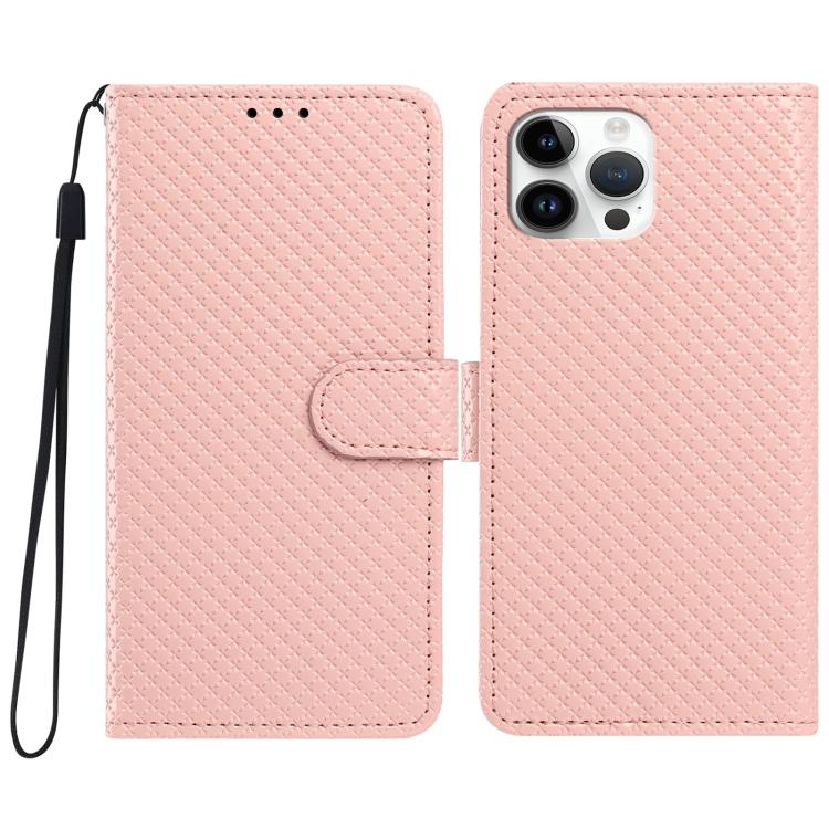Custodia per telefono in ecopelle con fibbia a specchio e cordino nero sottile., For iPhone 14 Pro Max, For iPhone 13 Pro Max