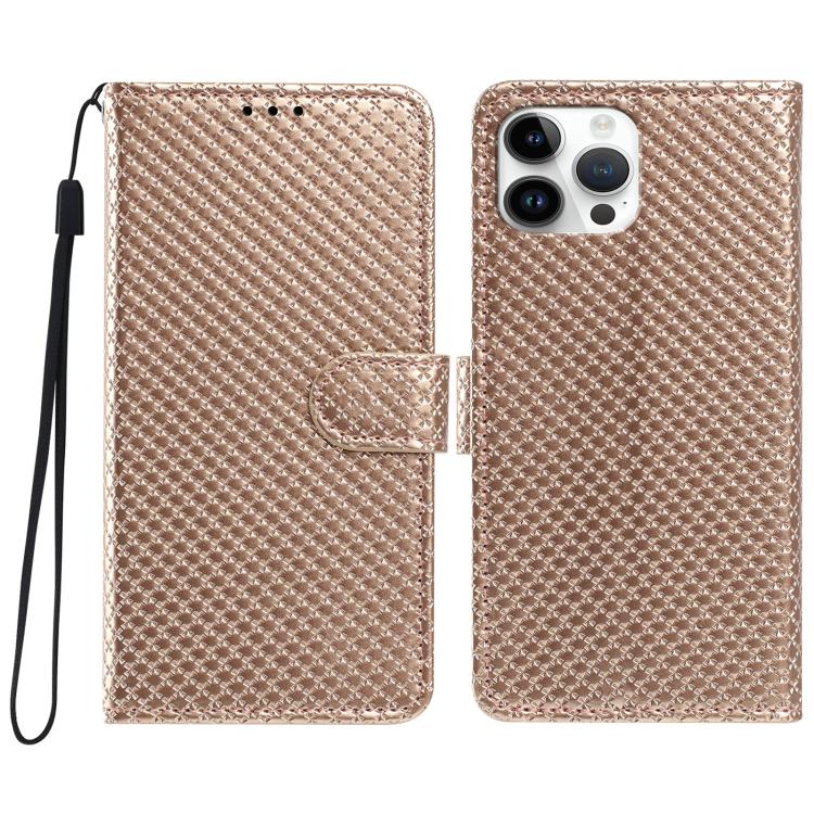 Custodia per telefono in ecopelle con fibbia a specchio e cordino nero sottile., For iPhone 14 Pro Max, For iPhone 13 Pro Max