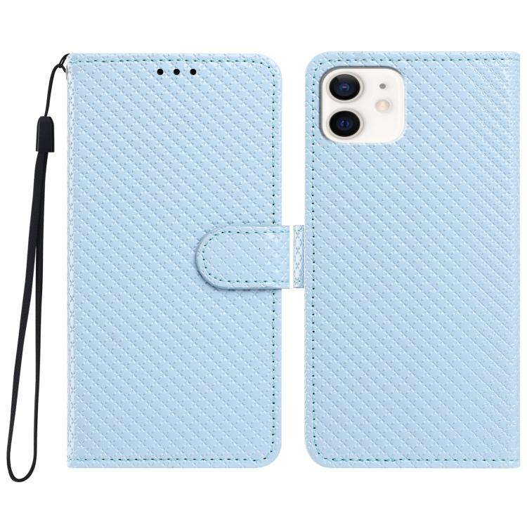 Custodia per telefono in ecopelle con fibbia a specchio e cordino nero sottile., For iPhone 12 Pro, For iPhone 12 mini