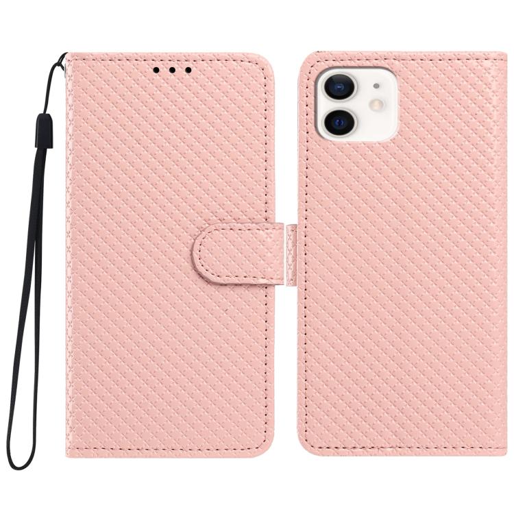 Custodia per telefono in ecopelle con fibbia a specchio e cordino nero sottile., For iPhone 12 Pro, For iPhone 12 mini