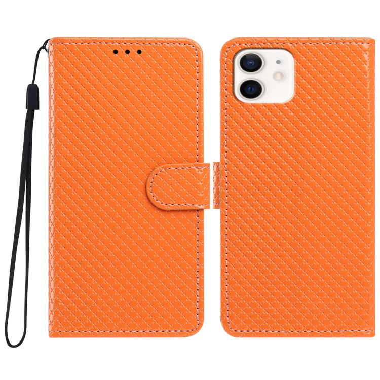 Custodia per telefono in ecopelle con fibbia a specchio e cordino nero sottile., For iPhone 12 Pro, For iPhone 12 mini
