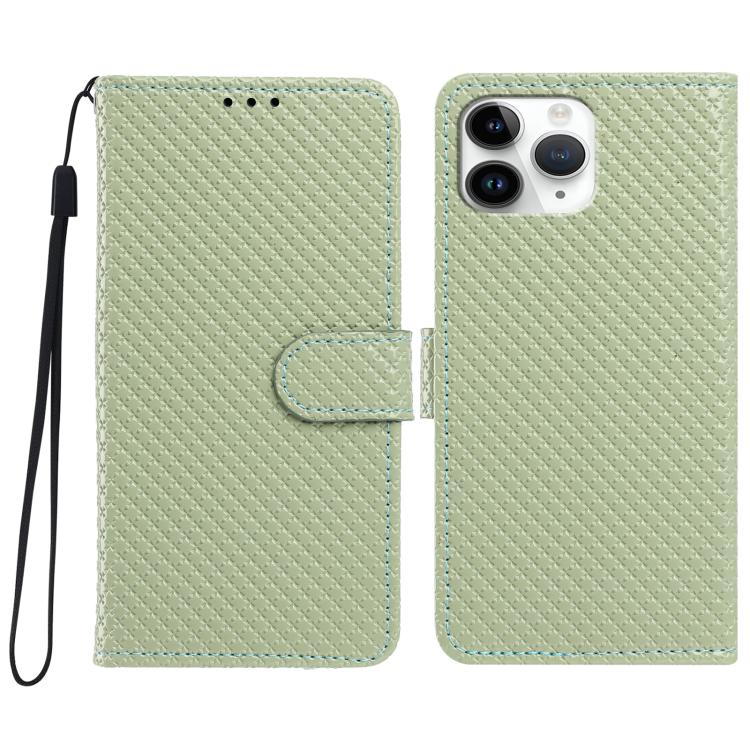 Custodia per telefono in ecopelle con fibbia a specchio e cordino nero sottile., For iPhone 11 Pro
