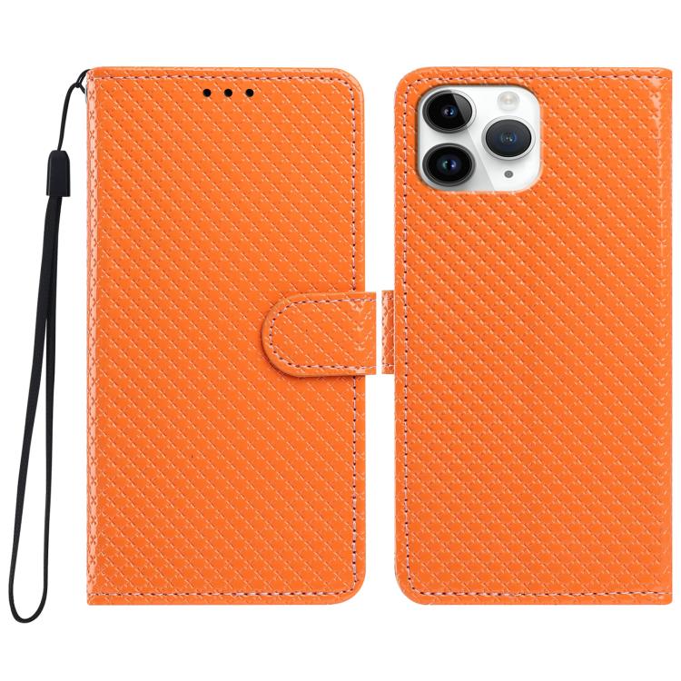 Custodia per telefono in ecopelle con fibbia a specchio e cordino nero sottile., For iPhone 11 Pro