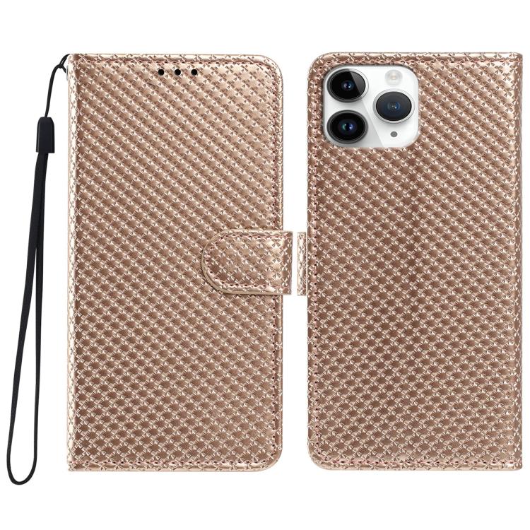 Custodia per telefono in ecopelle con fibbia a specchio e cordino nero sottile., For iPhone 11 Pro