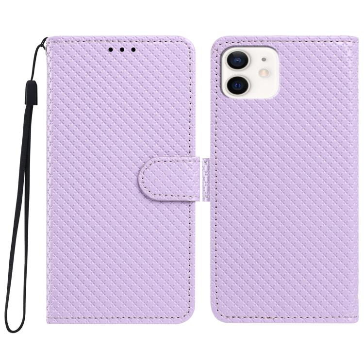Custodia per telefono in ecopelle con fibbia a specchio e cordino nero sottile., For iPhone 11 Pro Max, For iPhone 11