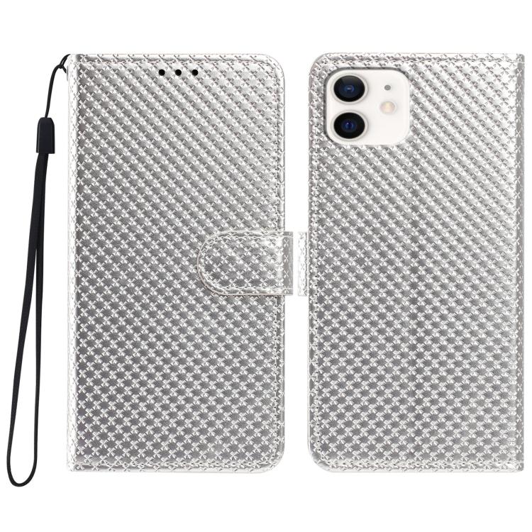 Custodia per telefono in ecopelle con fibbia a specchio e cordino nero sottile., For iPhone 11 Pro Max, For iPhone 11