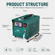 Macchina erogatrice a raffreddamento per colla TBK TBK-983C AB, AU Plug, EU Plug, US Plug, UK Plug