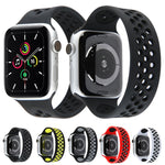 Cinturino elastico in silicone per Apple Watch Series 6 e SE e 5 e 4 40 mm / 3 e 2 e 1 38 mm, 135mm (White Black), 135mm (Black), 135mm (Black Yellow), 135mm (Black Grey), 135mm (Red Black), 150mm (White Black), 150mm (Black), 150mm (Black Yellow)     ...