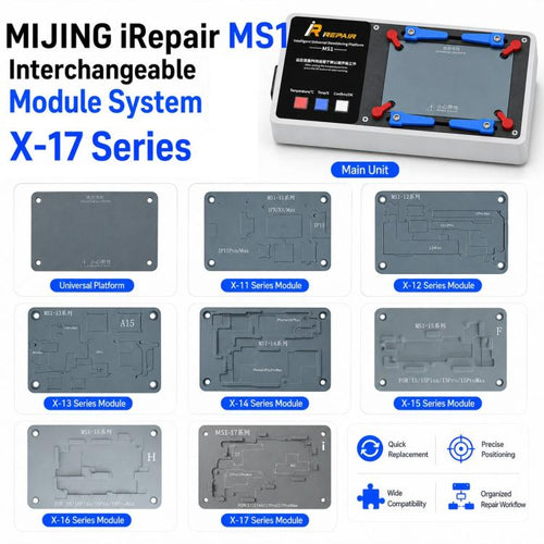 Piattaforma di dissaldatura intelligente Mijing MS1 per iPhone X-17 Pro Max, US Plug, EU Plug