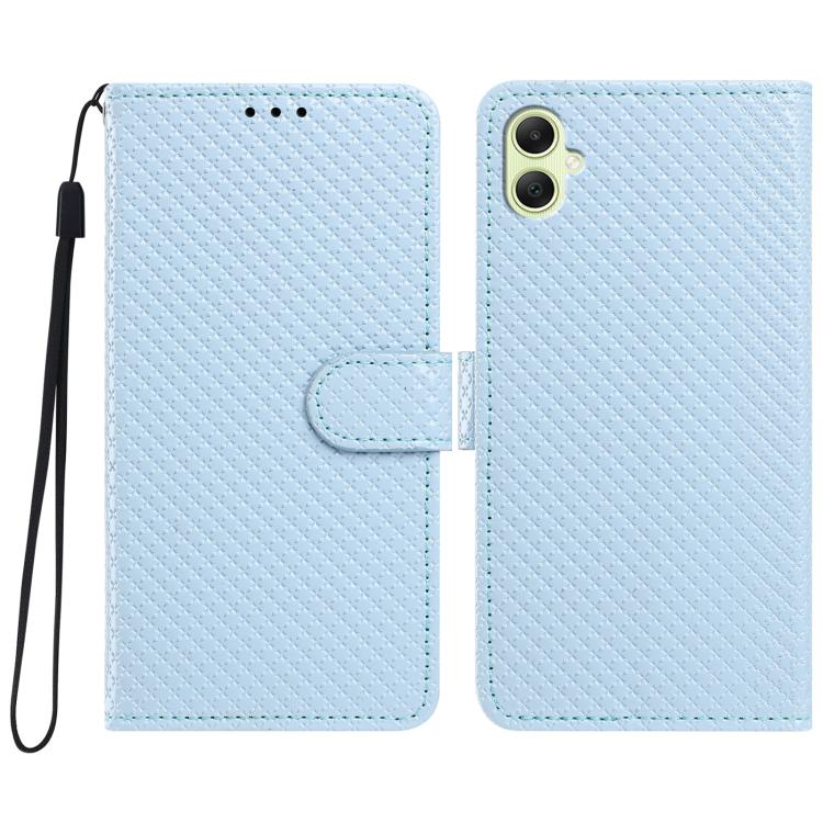 Custodia per telefono in ecopelle con fibbia a specchio e cordino nero sottile., For Galaxy A05 4G, For Galaxy A05s 4G