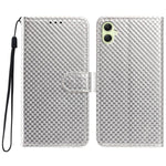 Custodia per telefono in ecopelle con fibbia a specchio e cordino nero sottile., For Galaxy A05 4G, For Galaxy A05s 4G