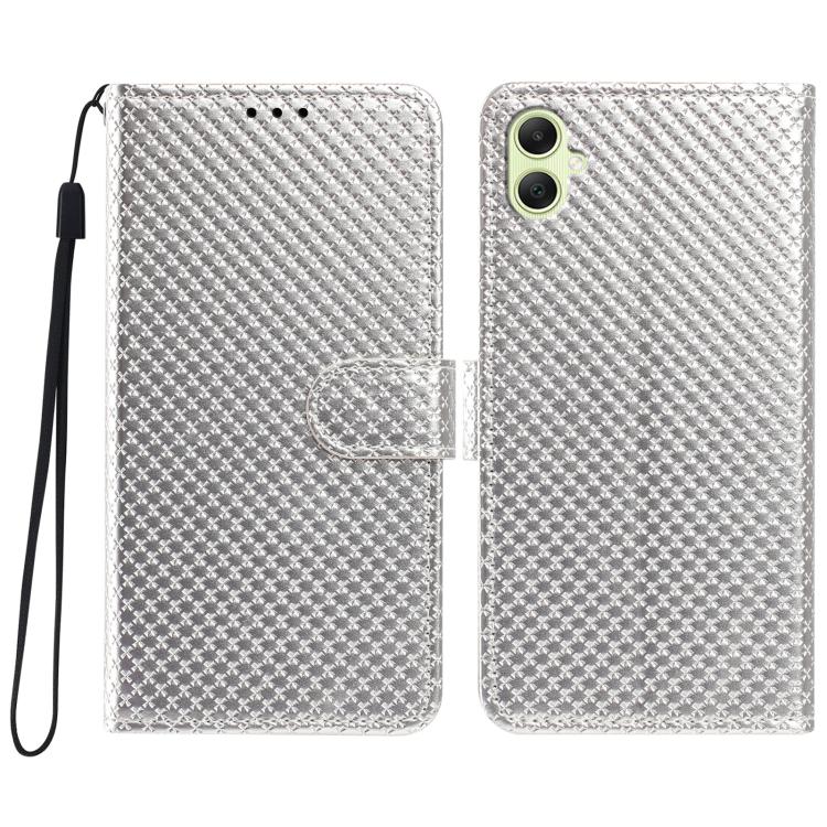 Custodia per telefono in ecopelle con fibbia a specchio e cordino nero sottile., For Galaxy A05 4G, For Galaxy A05s 4G