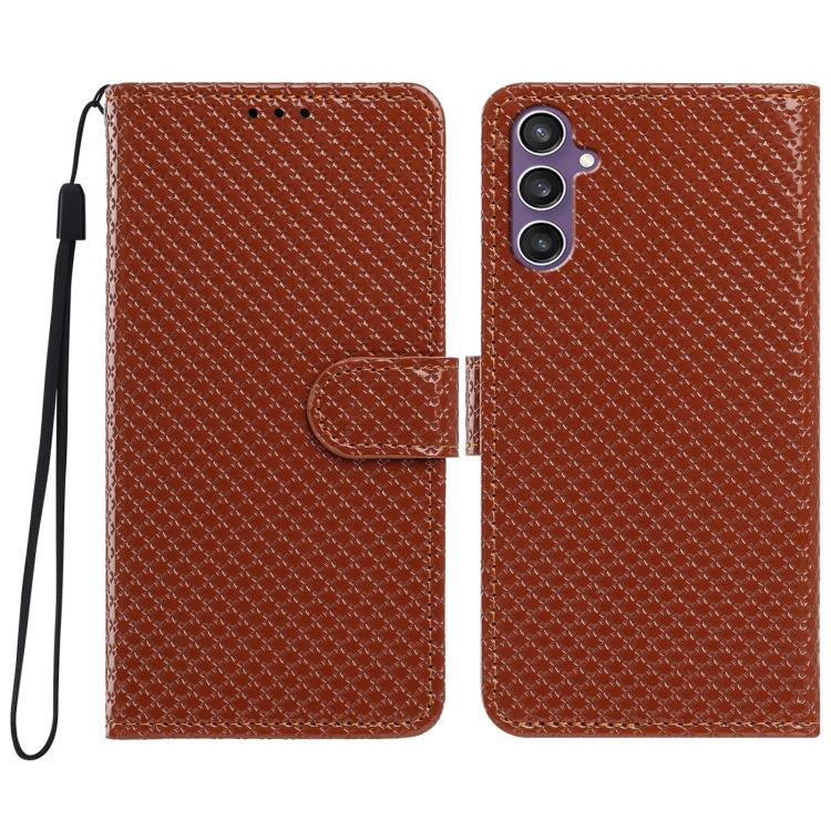 Custodia per telefono in ecopelle con fibbia a specchio e cordino nero sottile., For Galaxy A34 5G, For Galaxy A54 5G