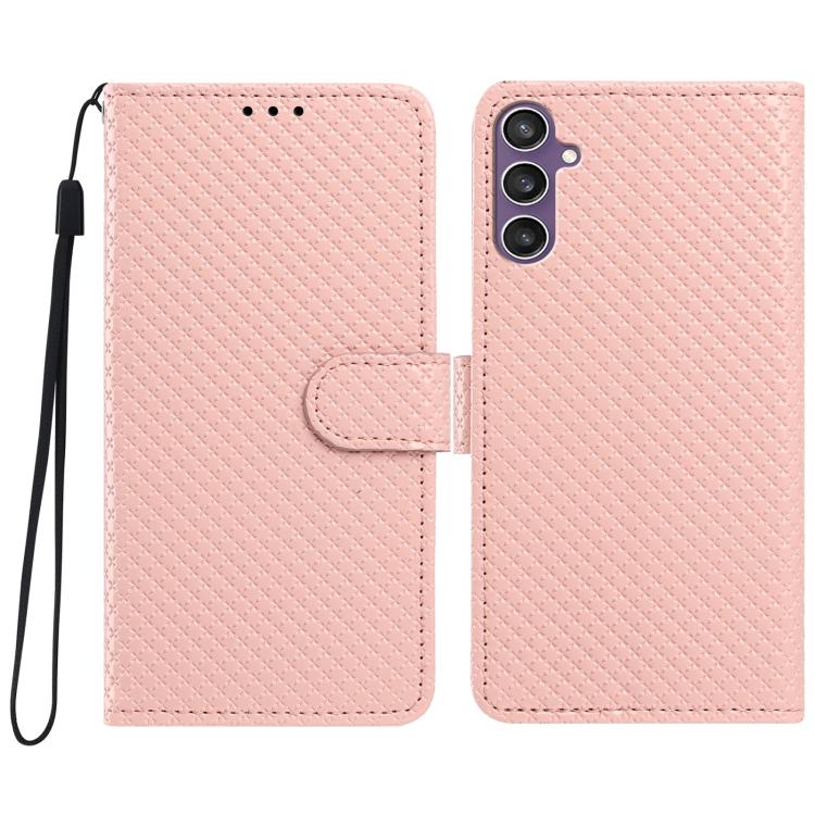 Custodia per telefono in ecopelle con fibbia a specchio e cordino nero sottile., For Galaxy A34 5G, For Galaxy A54 5G