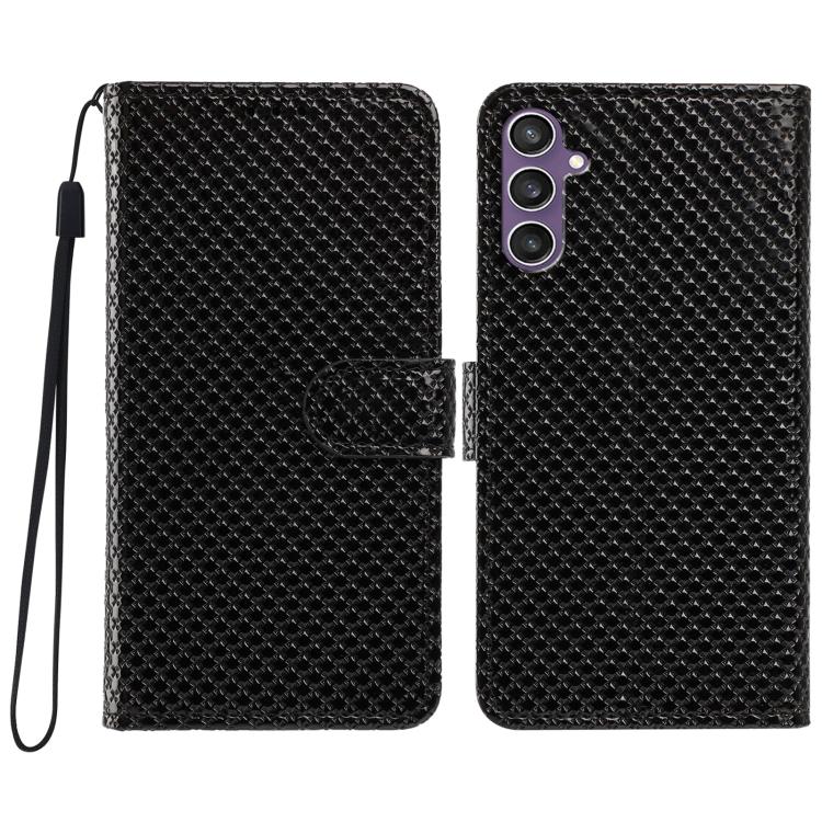 Custodia per telefono in ecopelle con fibbia a specchio e cordino nero sottile., For Galaxy A34 5G, For Galaxy A54 5G