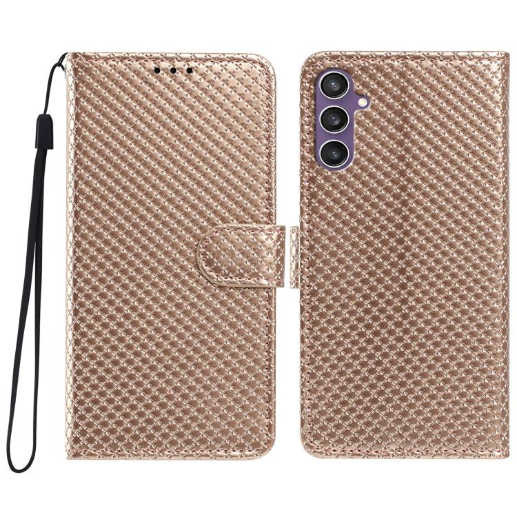 Custodia per telefono in ecopelle con fibbia a specchio e cordino nero sottile., For Galaxy A34 5G, For Galaxy A54 5G